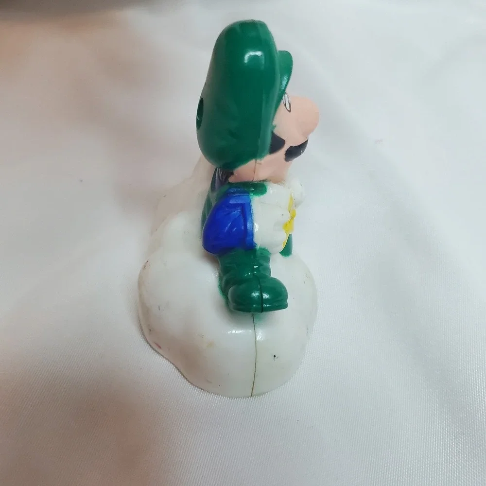Vintage 1989 McDonalds Happy Meal Toy Super Mario Bros Luigi Pull Back Cloud Car
